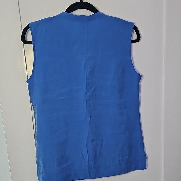 L.L. Bean Blue Blouse with Mandarin Collar Size S - Picture 7 of 7